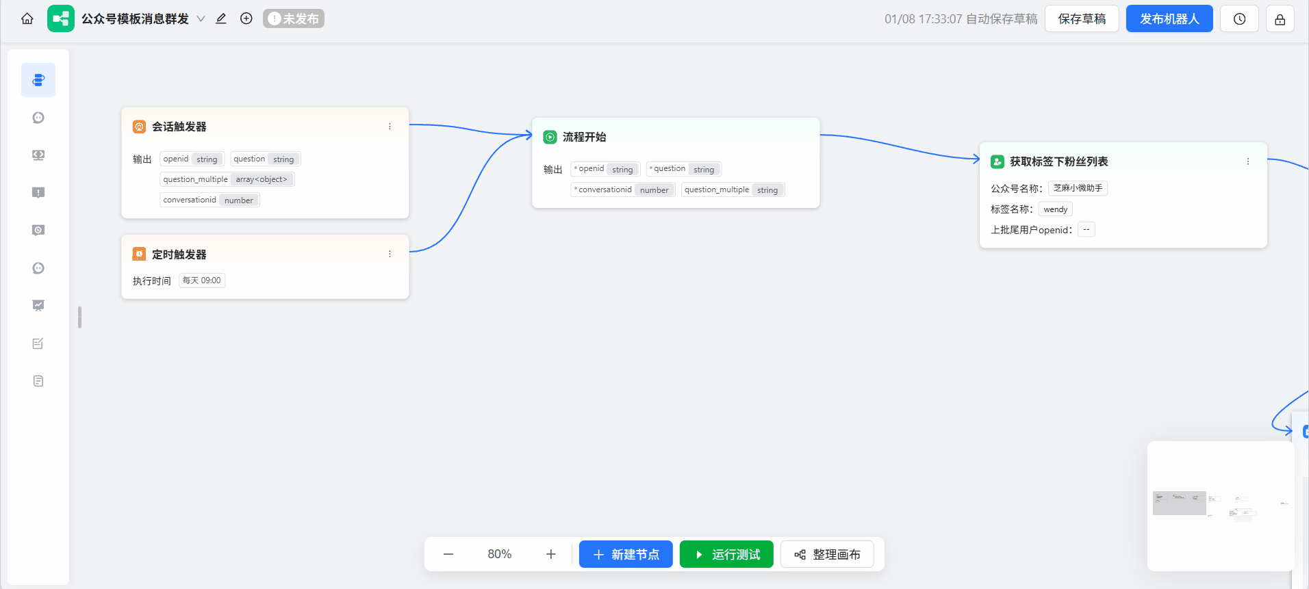 开源|用ChatWiki，打造一个公众号模板消息自动群发工作流