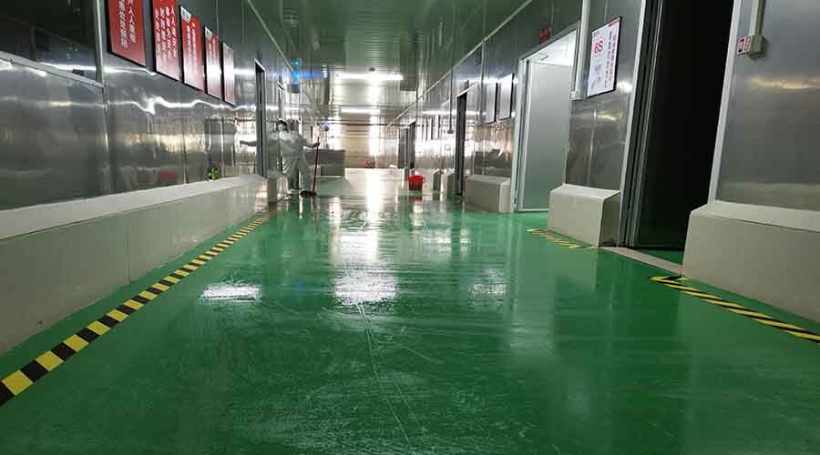 地卫士高性能水性聚氨酯砂浆自流平地坪漆在通道的应用