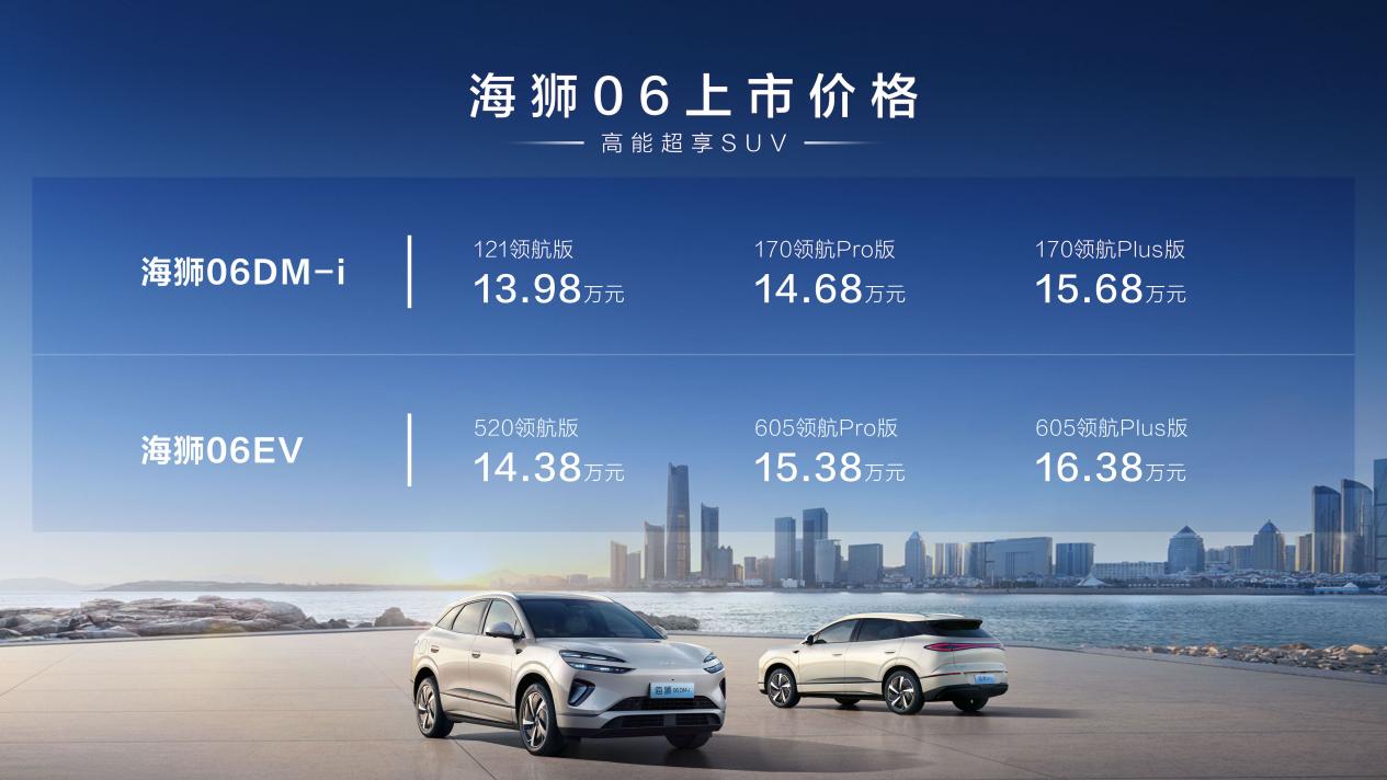 高能超享SUV，比亚迪海狮06杭州区域上市 售价13.98万-16.38万-锋巢网