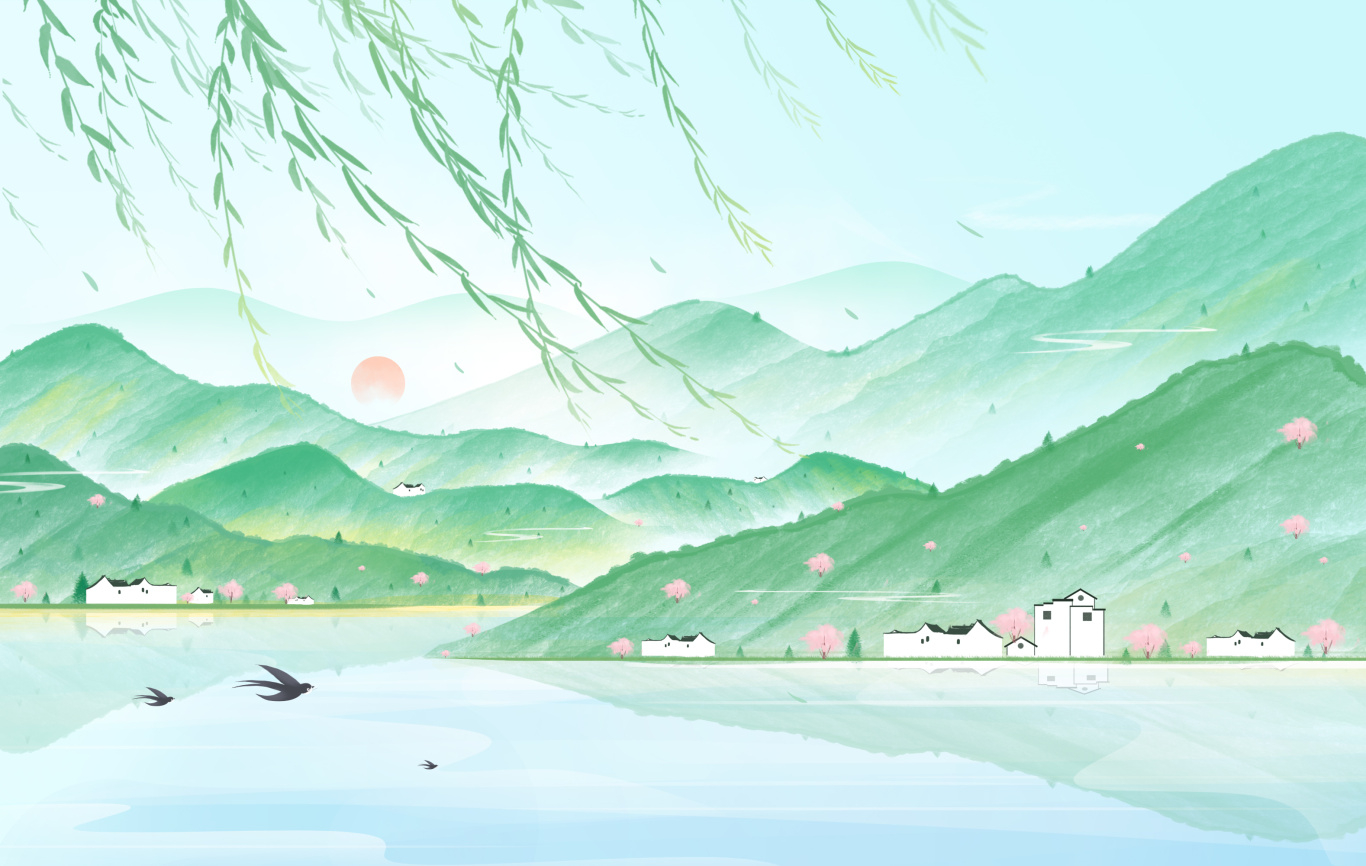 摄图网_402420349_立春水墨山水绿色柳树江南水乡插画背景（企业商用）.jpg