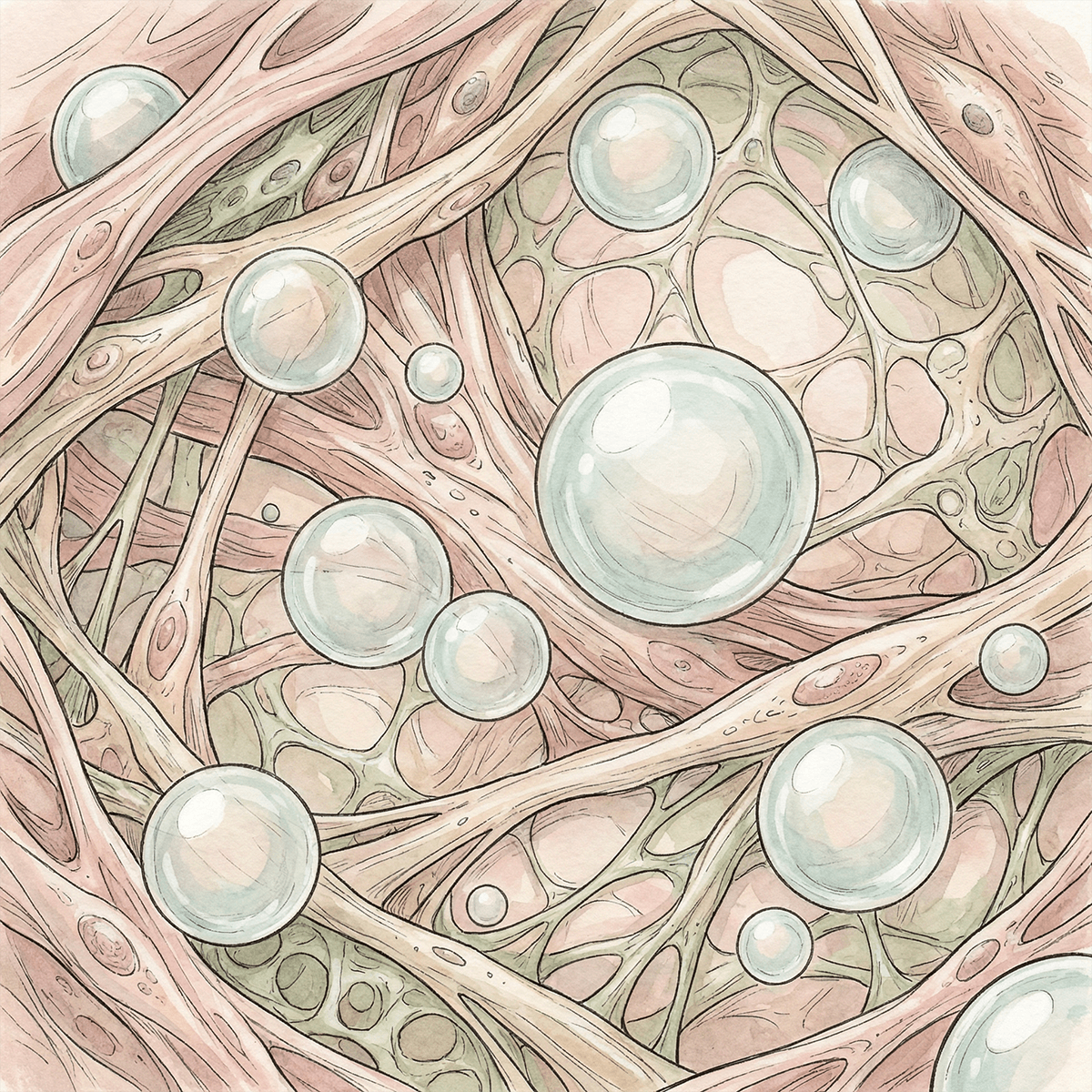 PLLA microspheres and biological tissue environment.png