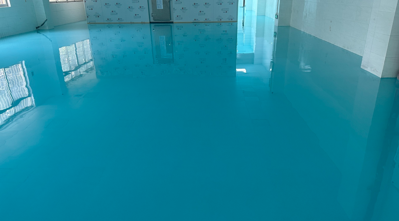 聚氨酯砂浆超耐磨自流平型地坪漆完工图 